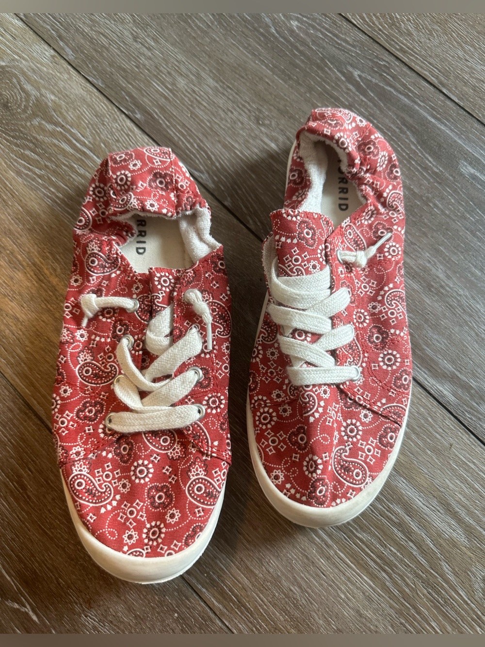 torrid Red Bandana-Print Canvas Sneakers